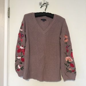 American Eagle Sweater with Embroidered Sleeves